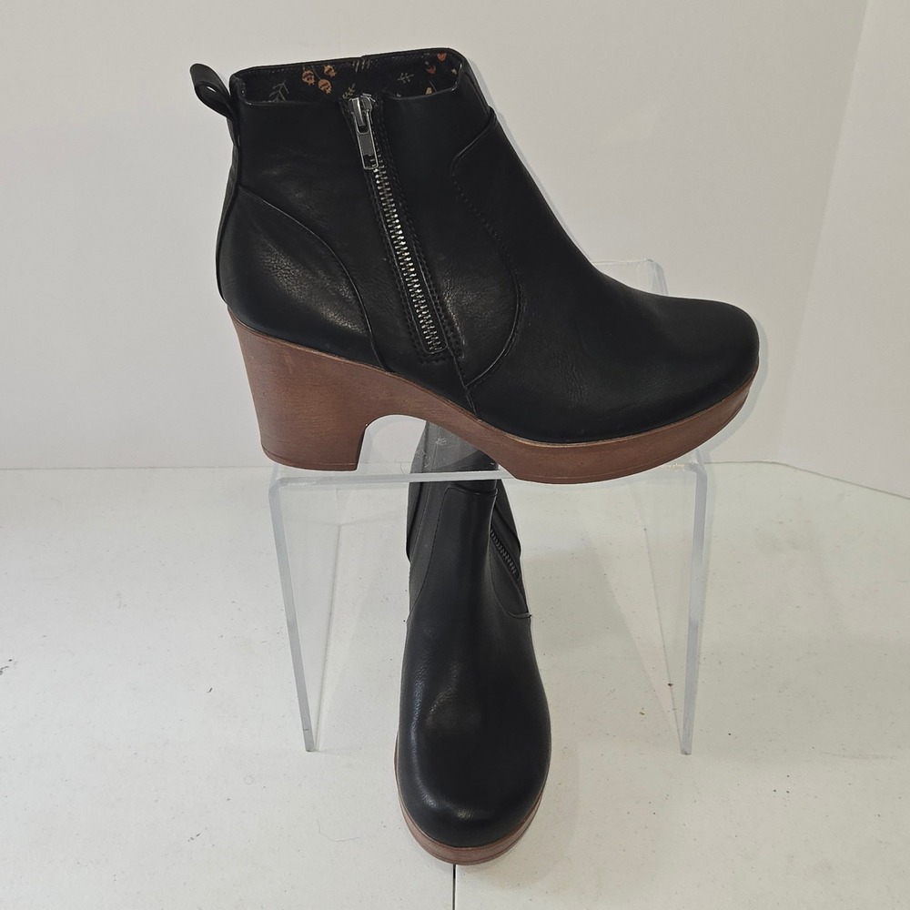 b.o.c. Born Concept Women 8.5 Black Ankle Boots Platform Chunky Heel BC0023609